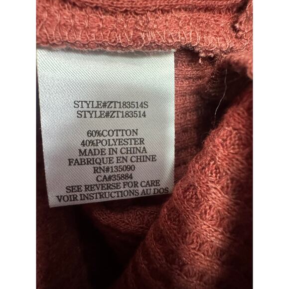 Z Supply Anthropologie Rust Red Ribbed Lace-Up Side Sweater | Size Small - Picture 5 of 5